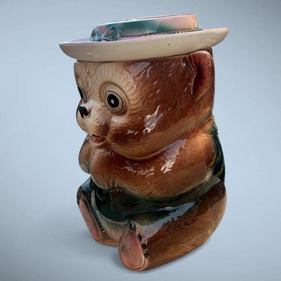 Vintage Kitschy Cartoon Animal Cookie Jar-Beaver/Bear-Mid Century Kitchen Decor - Picture 3 of 5